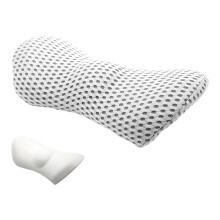 Adjustable Memory Foam Lumbar Pillow for Desk Chair-Light Grey