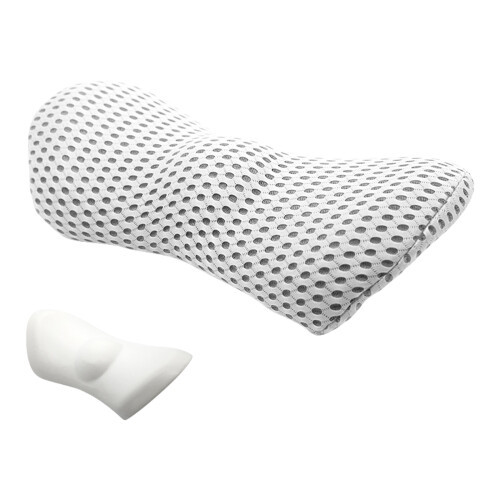 Adjustable Memory Foam Lumbar Pillow for Desk Chair-Light Grey