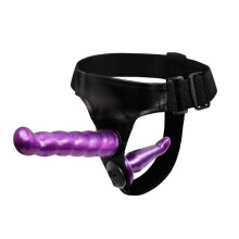 Purple Twin Pleasure: Wearable Double-Sided Silicone Dildo for Couples' Embrace