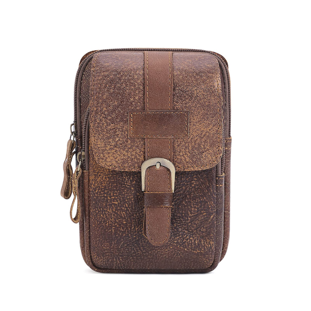 Compact Genuine Leather Phone Holster, Full Leather Case With Magnetic Closure And Rfid Protection For Daily Use Grain 9463374035404