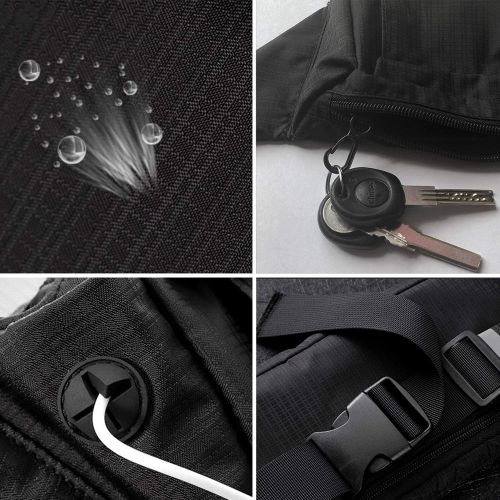 Πολυχρηστικό Τσαντάκι μέσης Crossbody, Ρυθμιζόμενο λουράκι, Αδιάβροχο ύφασμα για 2