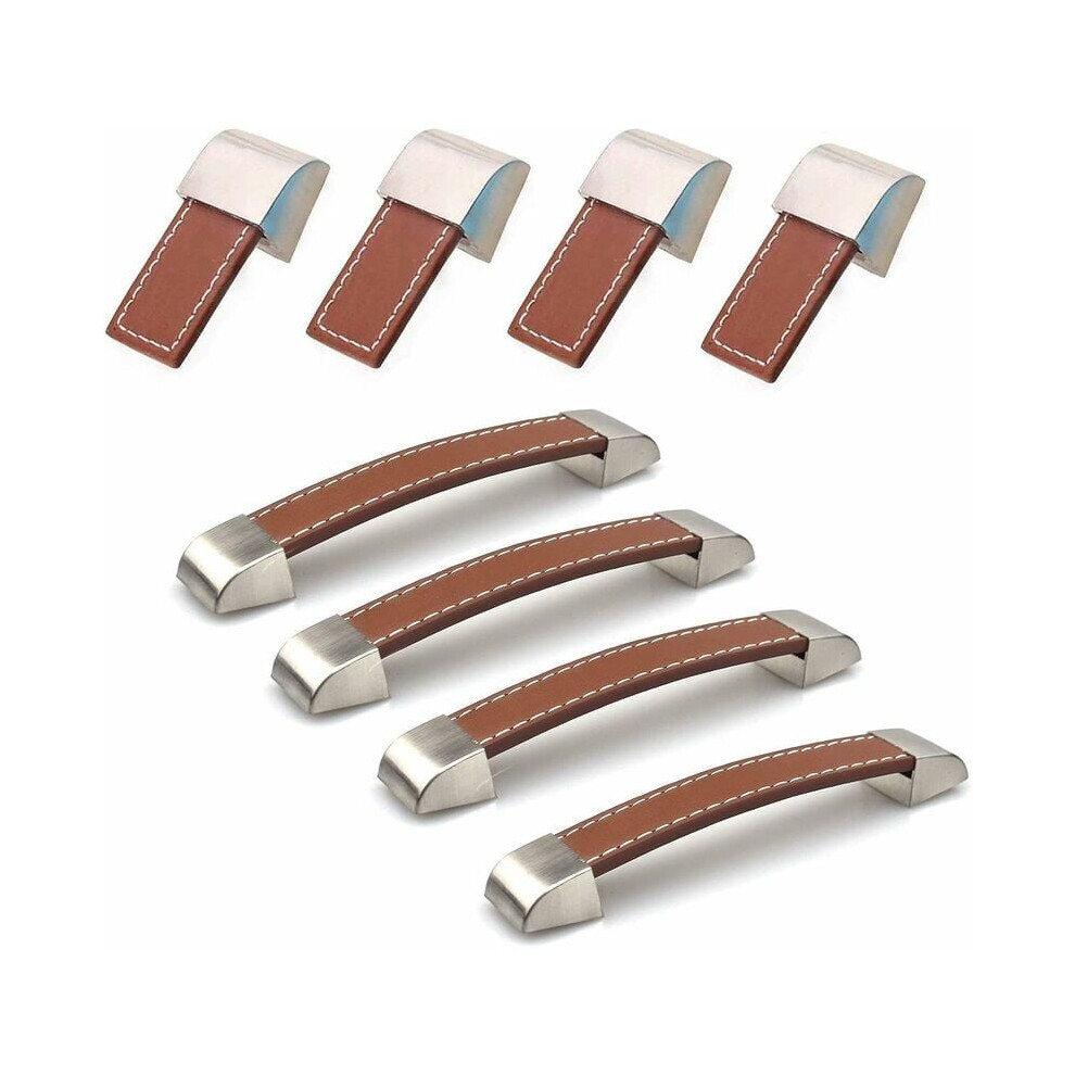 Leather Door Handles For Cabinet Drawer, Vintage Cabinet Handles With Adjustable Hole Spacing, Rustproof Handmade Leather Pulls For Wardrobe Kitchen C 9093122933227