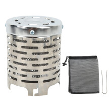 Camping Heater Cover Stainless Steel, Portable Outdoor Heating Equipment with Vent Design for Even Heat Distribution, Heat Resistant Stove Top Warmer