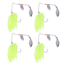 Artificial Fishing Bait, Spinnerbait Fishing Lure With 3D Vivid Eyes And Colorful Skirt Design For Bass Pike Trout Salmon Walleye Freshwater Saltwater