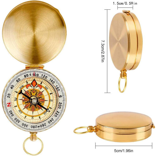 Portable Size Camping Survival Compass, Waterproof For Use In Rainy Conditions, Multi-function Compass With Sensitive And Accurate Directional 1