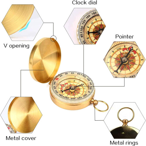Portable Size Camping Survival Compass, Waterproof For Use In Rainy Conditions, Multi-function Compass With Sensitive And Accurate Directional 2