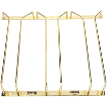 Elegant Wine Glass Rack, Under Cabinet Metal Wine Glass Holder with Space Saving Design for Bar Kitchen Dining Room (27.5cm, Gold)