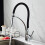 Kitchen Faucet with Pull Down Spray, Solid Brass 360 Degree Swivel Kitchen Sink Faucet, High Arc Pull Down Kitchen Tap with Metal Spray Head, 1