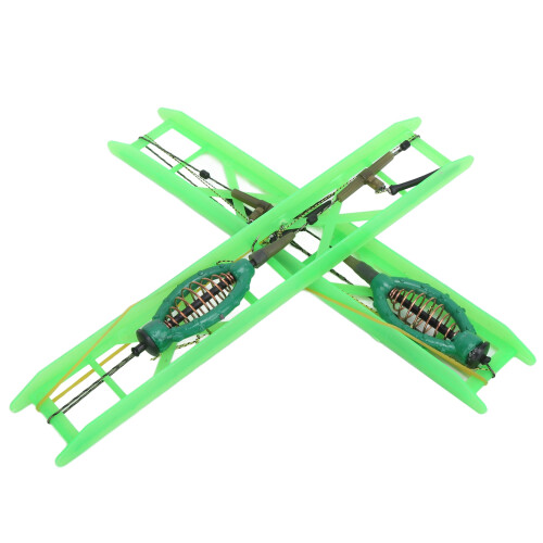 2er Pack Fischerei-Feedercage Köder Springhalter mit 30g Bleikugel