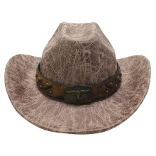 4Stk Sommer Cowboyhut Westernstil Unisex Hellbraunes Wildleder