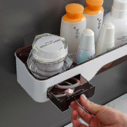 Bathroom Multi-Function Drain Rack Bathroom Free Punching Wall-Mounted Storage Rack Aespa 2