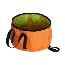 (34.5x34.5x18.5cm, Orange) Multifunctional Portable Travel Outdoor Ultra-Light Folding Water Basin
