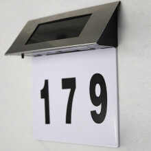 Solar house number, made of stainless steel, environmentally friendly, durable, luminous, compact