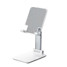 (T9White) Mobile phone holder, tablet holder with adjustable angle and height