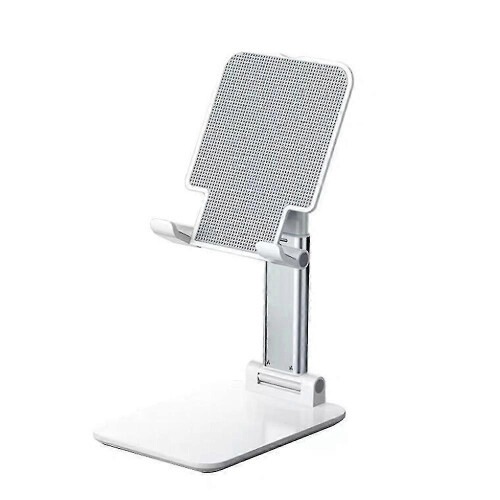 (T9White) Mobile phone holder, tablet holder with adjustable angle and height