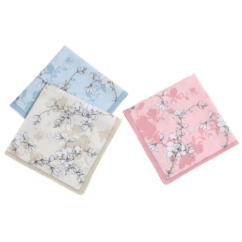 1PC Cotton Women Handkerchief Hanky Kerchiefs Square Printing-B