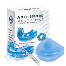 (Blue)Anti-Snoring Mouthpiece Device Teeth Bruxism Sleeping Apnea Bruxism Snoring Mouth Guard Improve Sleep Braces Teeth Orthodontic