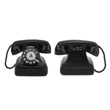 Retro roterende kablet antikk fasttelefon, vintage fasttelefon hjempynt med europeisk stil design, harpiksmateriale for hjemmekontor