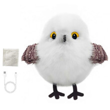 (White Tit) Electronic Interactive Flying Bird Cat Toy with Flapping Wings & Chirping Sound for Indoor Cats
