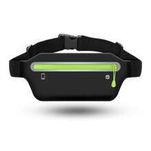 Slim Running Belt, No-Bounce Lycra Fabric Waist Pack for Women Men with Water Resistant Design, Adjustable Waist Strap, Reflective Strip, and Large Po