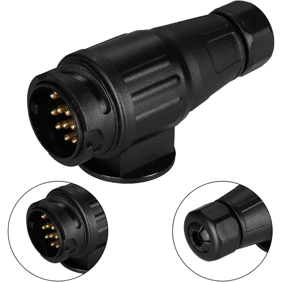 Trailer Plug Adapter, Easy To Install For Immediate Use In Any Weather Conditions With Heavy-Duty Plastic Housing And Galvanized Contacts, Waterproof 9173940393394