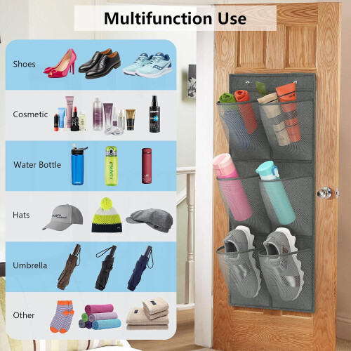 Wall Mounted Canvas Shoe Organizer, Space Saver For Dorms And Apartments, Multi-functional Storage Solution With Easy Installation 2