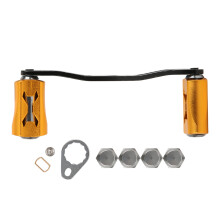 Fishing Reels Handle Grip, Aluminum Alloy Fishing Reels Accessory with Ergonomic Handle Design, Double Rocker Fishing Reel Handle for Baitcasting Trol
