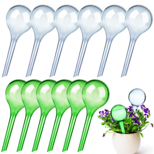 Hand-Blown Glass Automatic Plant Waterer, Adjustable Insertion Depth for Customized Hydration