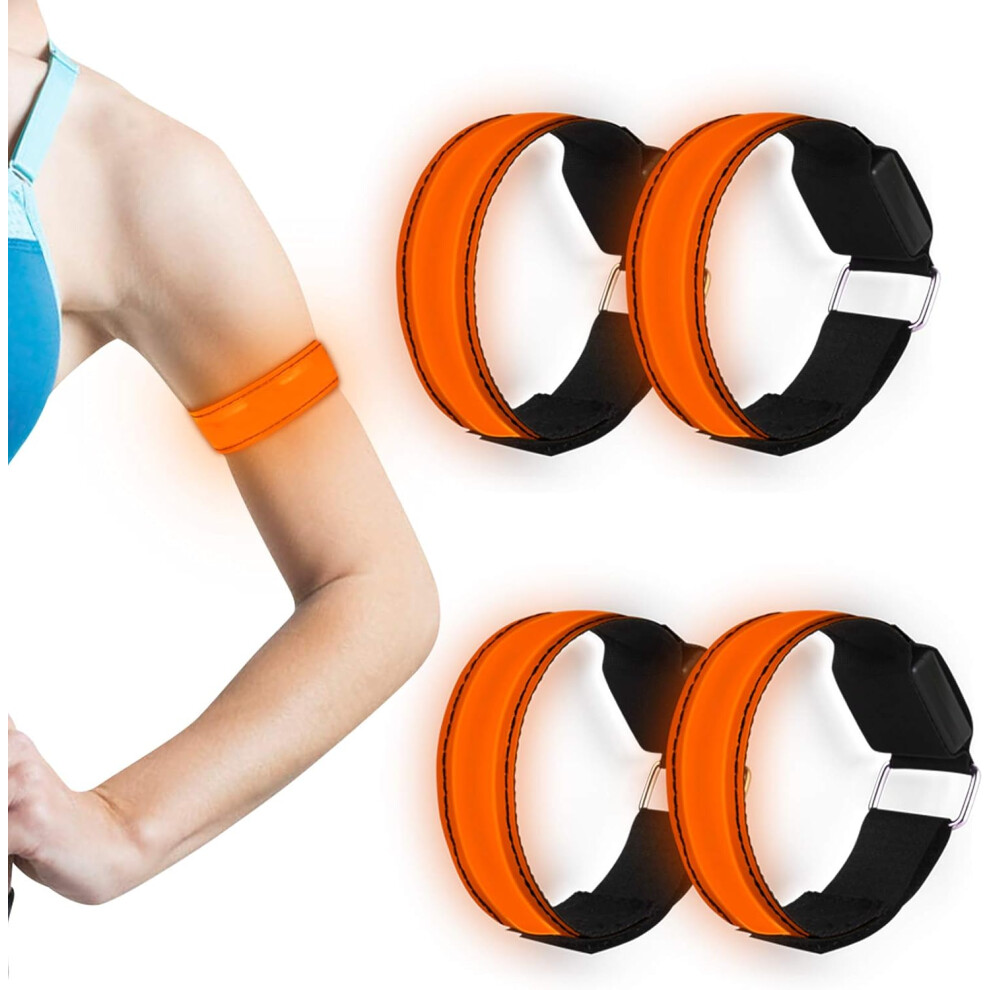 Highly Visible Reflective Led Armband, Waterproof Design Portable Adjustable Length Rechargeable Modes For Outdoor Sports Cycling Walking Light 9301476343655