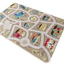 Tapete infantil macio, com função interativa, materiais de alta qualidade, nas cores azul, verde e cinza, 79 x 119 cm (31 x 47 polegadas),