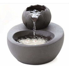 Fontana per animali domestici con struttura in ceramica naturale, distributore d'acqua ossigenata per animali domestici con sistema di circolazione