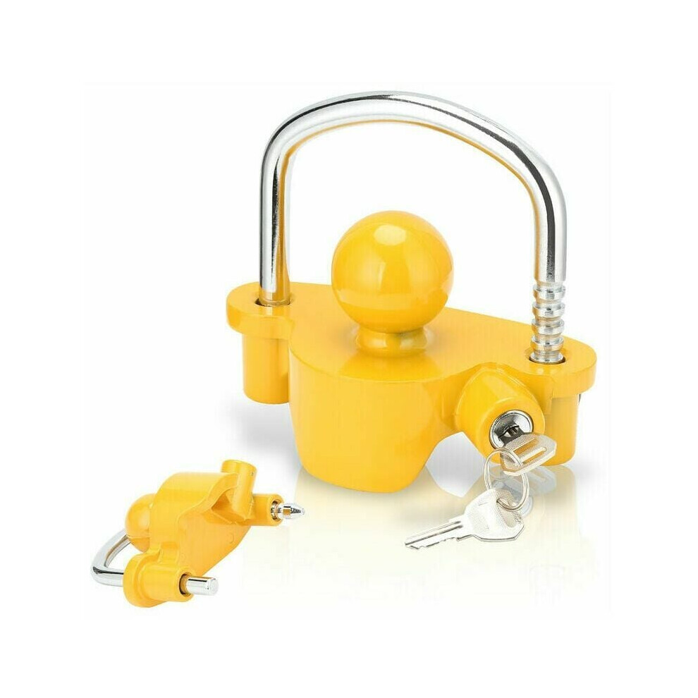 Security Shield: Universal Coupler Lock, Solid Steel Adjustable Storage Lock For 50Mm Inlet, Resistant To Picking Prying Drill Outs, Prevents Trailer 9340959589258