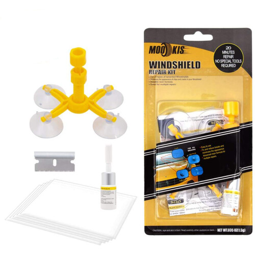 Glass Shield Pro, Advanced Resin Formulation Quick Cure Windshield Repair Kit, Portable Vacuum Function Ensures Easy To Use Experience For Chips And C 1