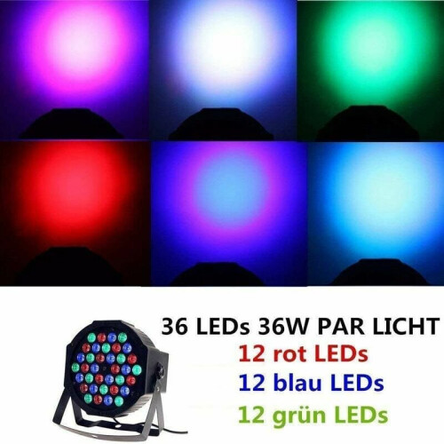 Revolutionize Your Event With 36 Led Par Lights, Dual Handle Portable Design For Flexibility, Color +/- Function For Customized Ambiance 2