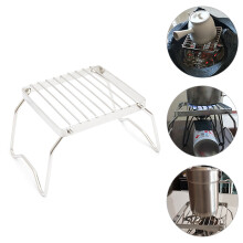 Barbecue pliable compact en acier inoxydable, réchaud de camping portable, grill à charbon léger avec plat à rôtir, idéal pour les excursions