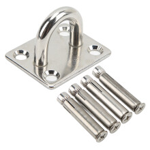 Ceiling Hooks, Stainless Steel Snap Hook & Pad Eye Plate, Heavy Duty Marine Hardware for Wide Application Indoors & Outdoors, Corrosion Resistant, Dur