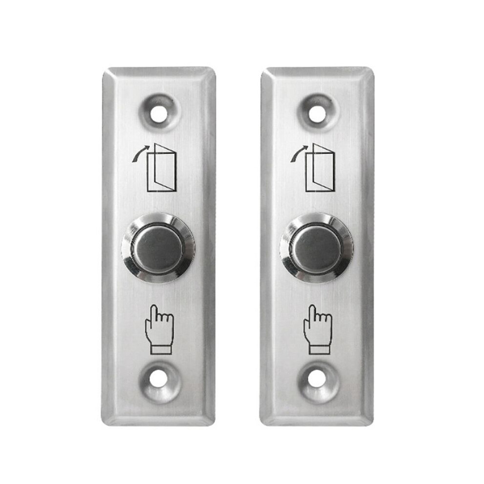 2X Stainless Steel Exit Button For Lock Door Access Control System Door Push Exit Door Release Button Alloy 4711744460000