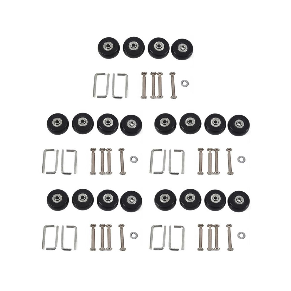 40 X 18Mm Luggage Suitcase Wheels Replacement Repair Kit 10 Pair Black 6031478377473