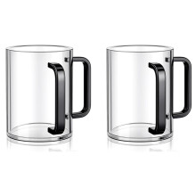 2X Hand Washing Cup with Dual Handles Acrylic Washing Cup for Netilat YadayimNegel Vasser Wash Cup Handles Black