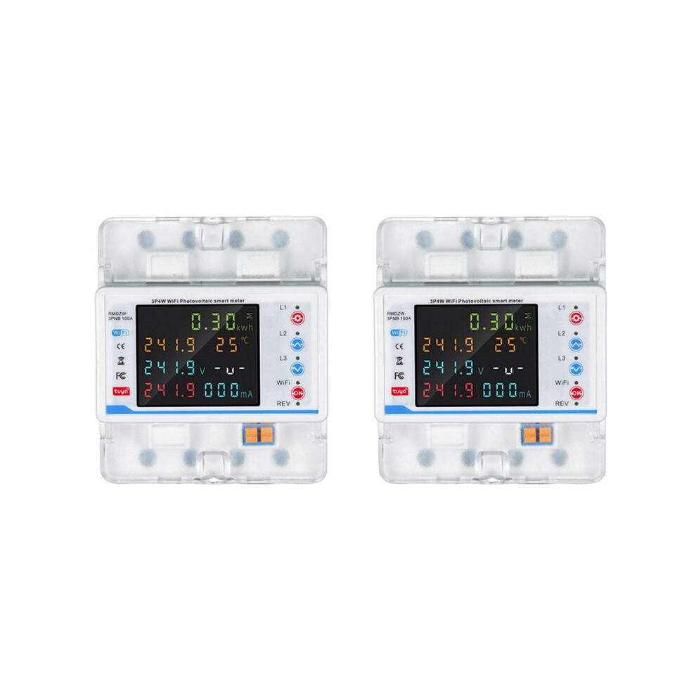 Photos - Other Electrical Equipment 2X Tuya WiFi Intelligent Circuit Breaker Automatic Reclosure Protector 3P4W Power Meter Three Phase Reclosure