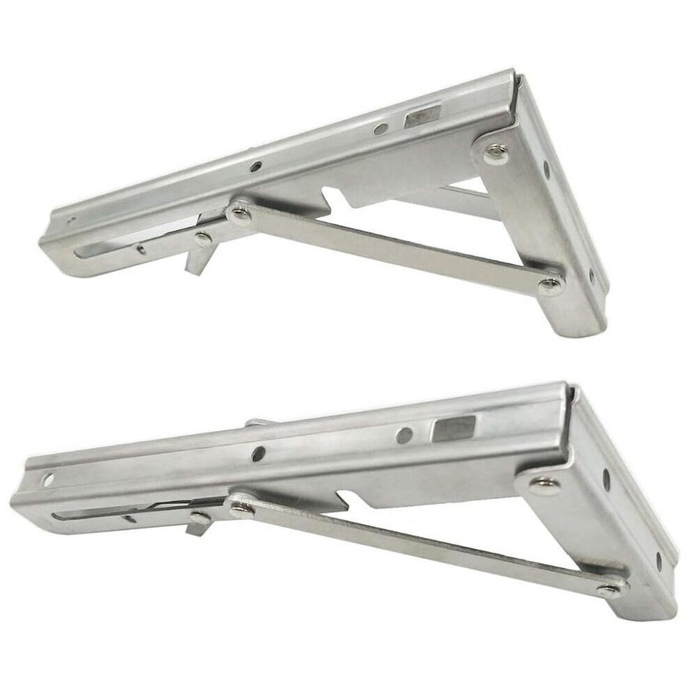 Folding Shelf Brackets, Multi-Purpose Application Heavy Duty Stainless Steel Collapsible Wall Mounted Shelf Bracket, Space Saving Diy Bracket For 9169997256515