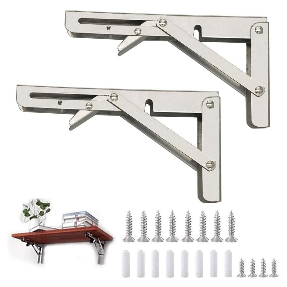 Diy Bracket, Space Saving Stainless Steel Folding Shelf Brackets, Heavy Duty Collapsible Shelf Supports For Wide Application 9405630631425
