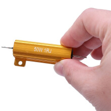 4X Gold Tone Screw Tab Wirewound Aluminium Resistor 1 Ohm 5% 50 Watt