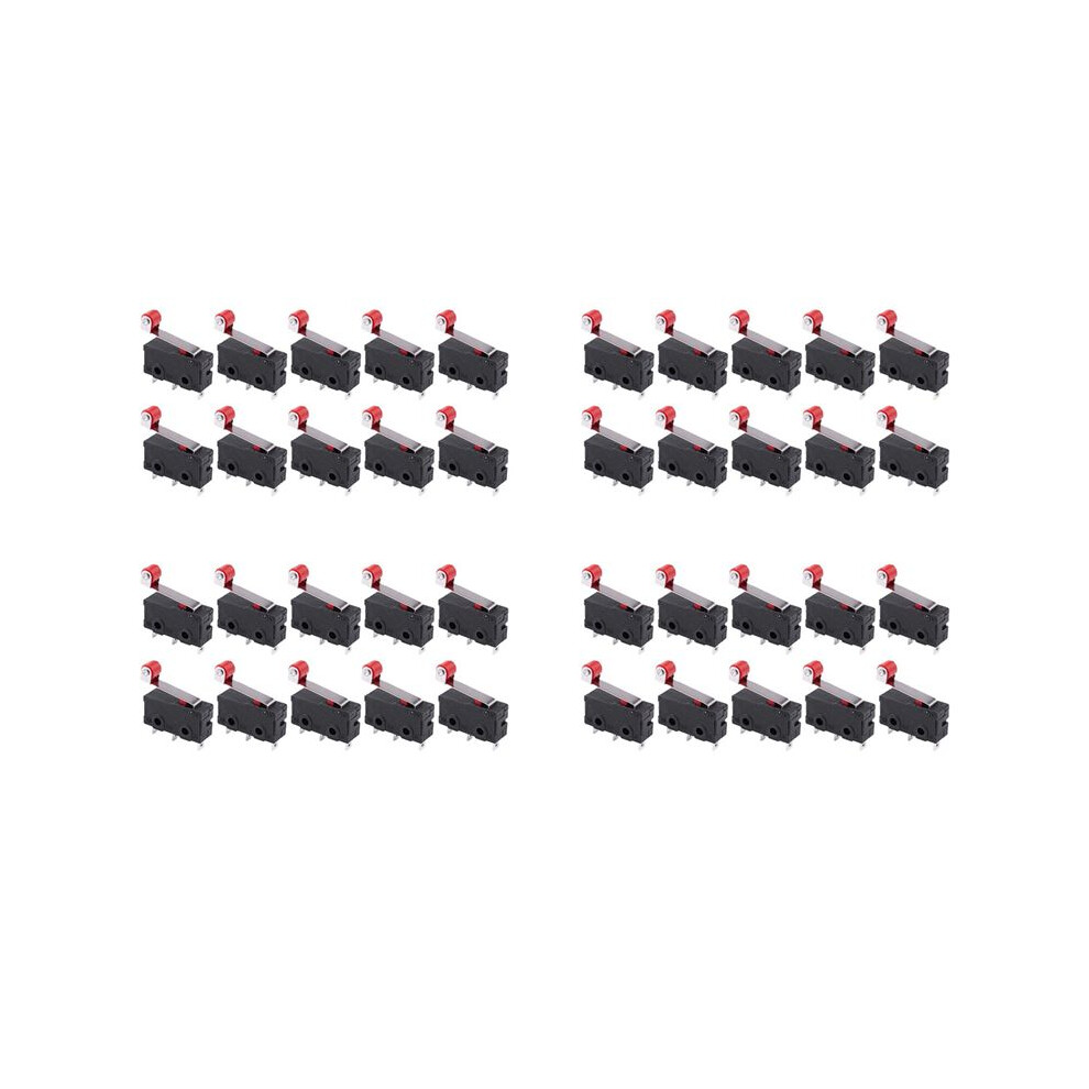 40Pcs Micro-Roller Lever Arm Open Close Limit Kw12-3 Pcb Microswitch 4712334765536
