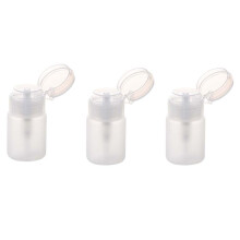 3X 70ml Nail Art Makeup Polish Plastic Pump Dispenser Bottle Remover