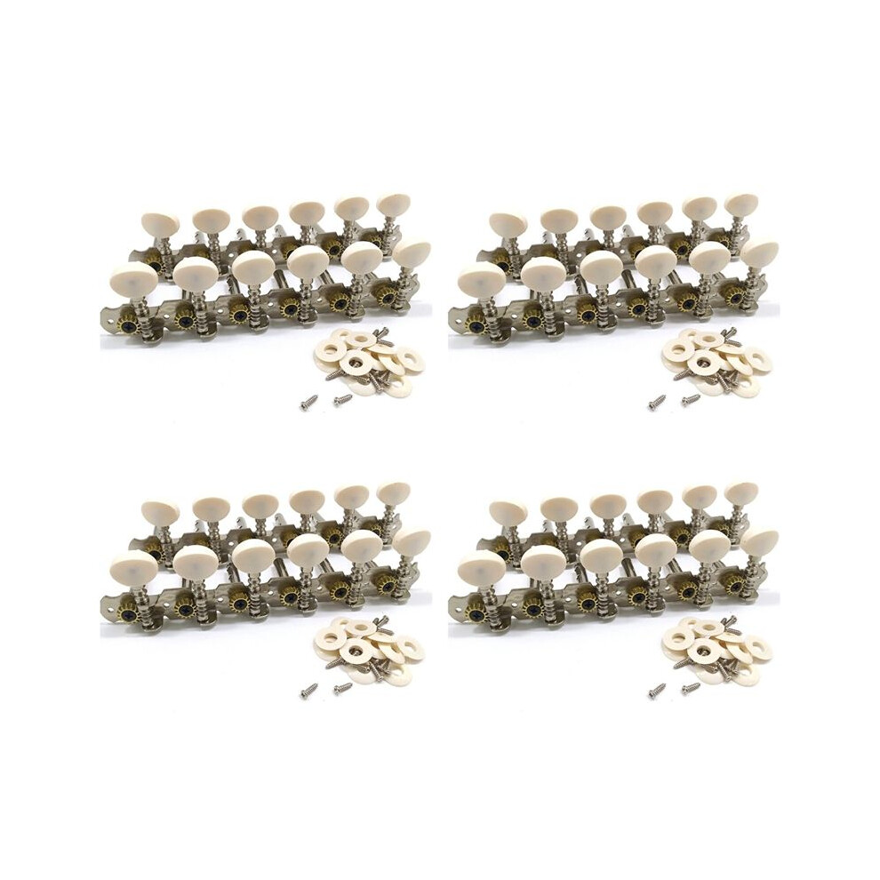 4X 12 Strings Acoustic Guitar Tuning Pegs Chrome Plated Machine Heads 6L 6R Acoustic Guitar Instruments Accessory Part 6034059580057