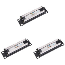 3X CAT6 8 Patch Panel Rack Network 6.89 Inch 1U Rack Mount with RJ45 Socket for Household Distribution Frame