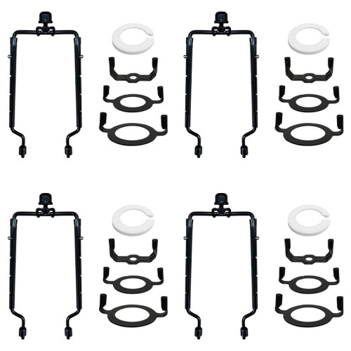 4X Suporte de Harpa de Abajur de 7 Polegadas Kit de Harpa de Lâmpada Ajustável E14, E26, E27 Adaptador de Base de Luz Preto Quadro de Chifre Suporte