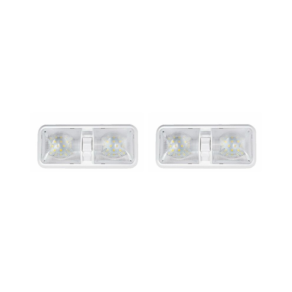2X Universal Car Ceiling Double Dome For Trailer Marine Rv 48 Led 12V 520Lm Car Lamp Roof Lamp Light/White 6031630807145