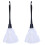 2pc Fashion Turkey Feather Duster with Black Plastic Handle Cleaning Tool(White)35cm 1